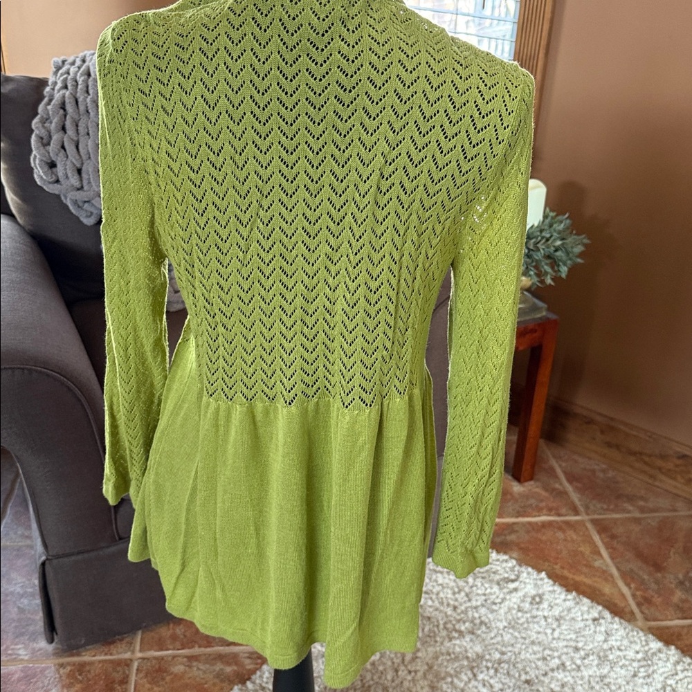 Investments Lime Open-Front Cardigan - Picture 4 of 5